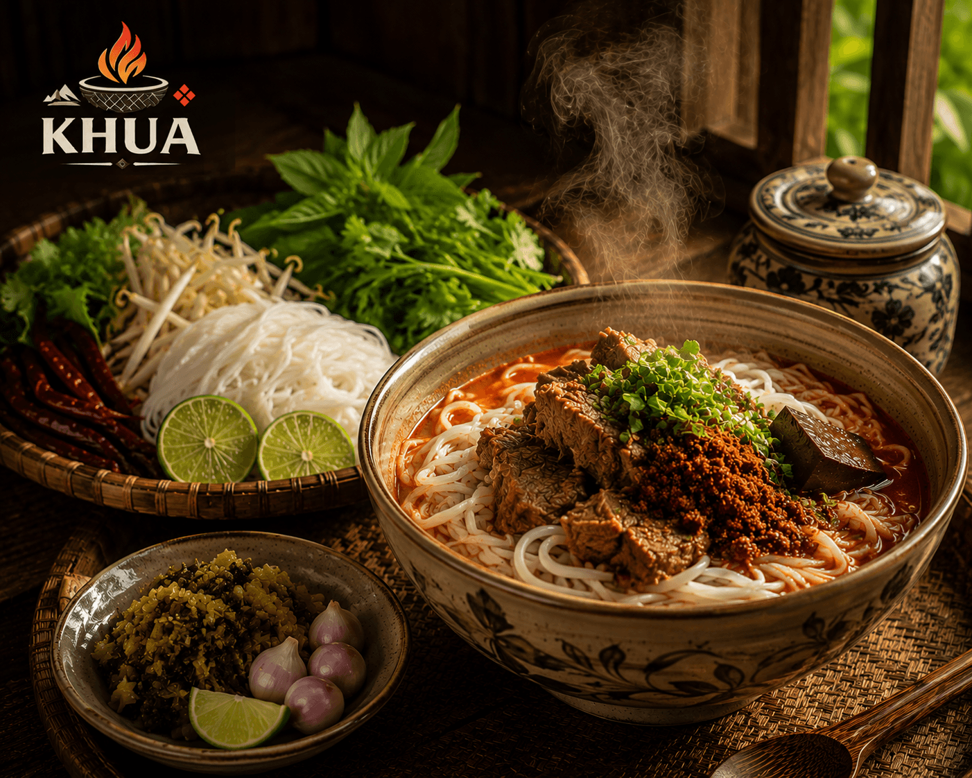 Apple food editorial style Northern Thai food and nam ngiao