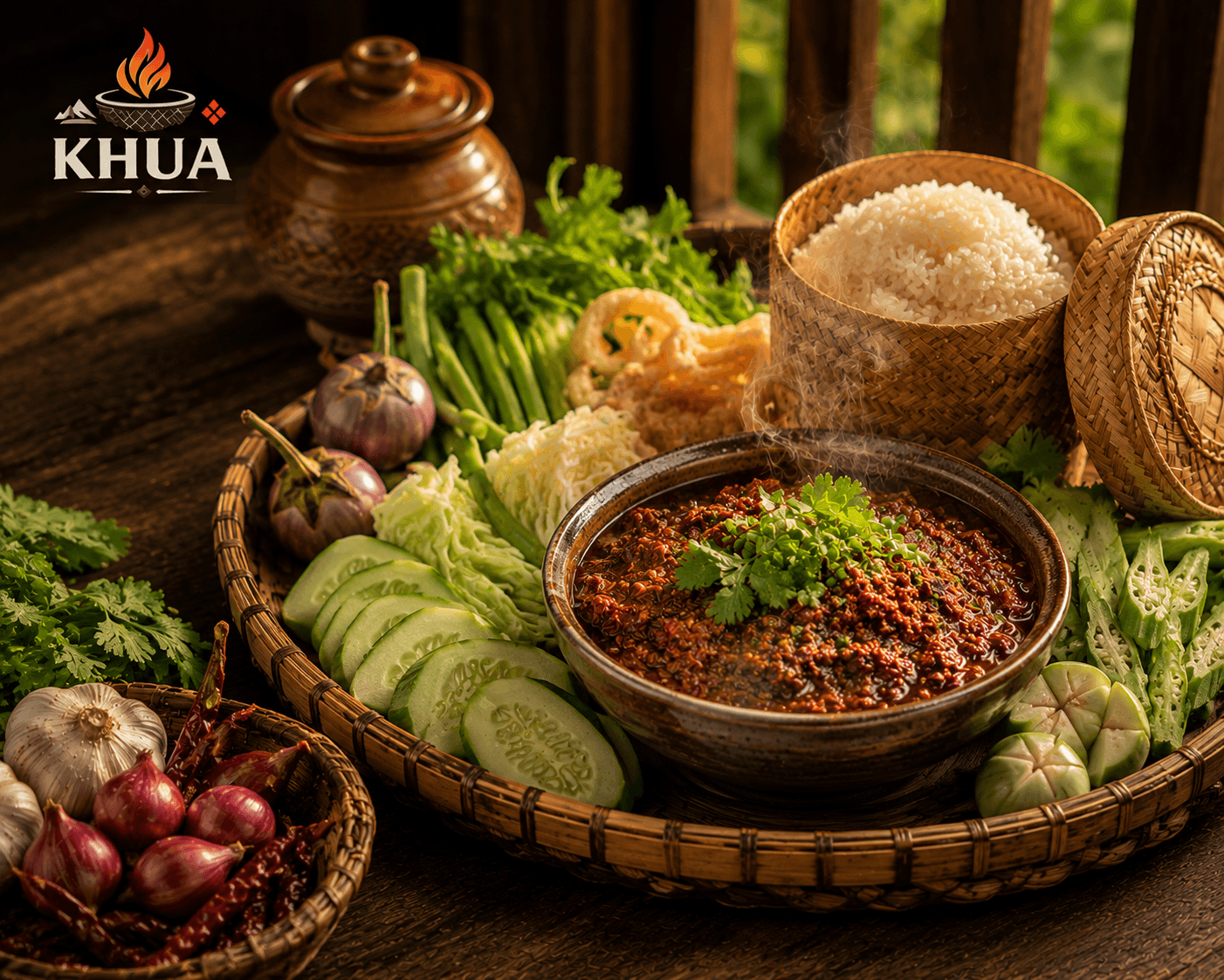 Northern larb cooking steps with KHUA larb paste
