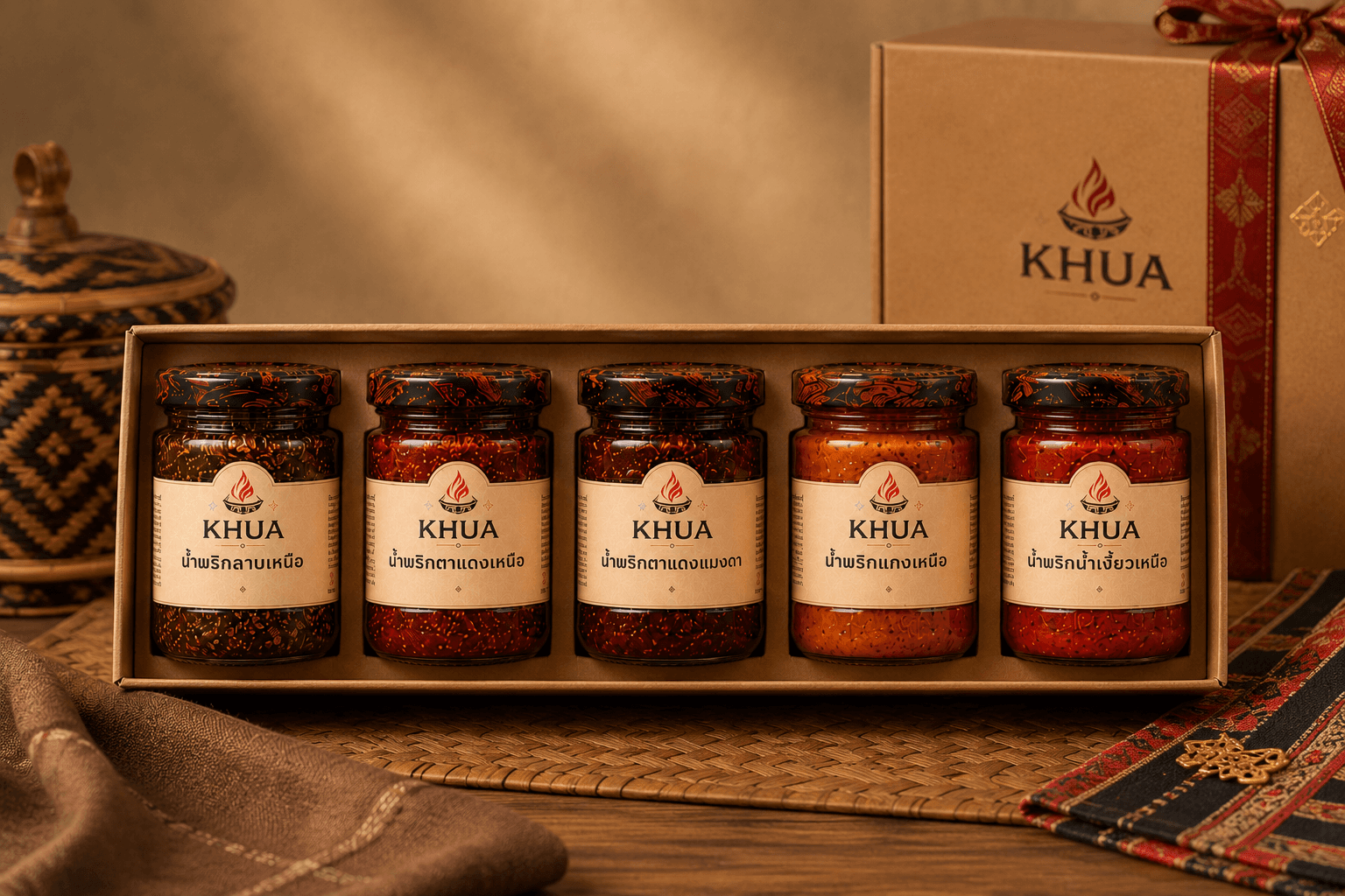 ชุดรวม 5 สูตร KHUA อาหารล้านนาและเครื่องปรุงอาหารเหนือ KHUA